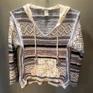 Beautiful American Rag Crochet Knit Hoodie